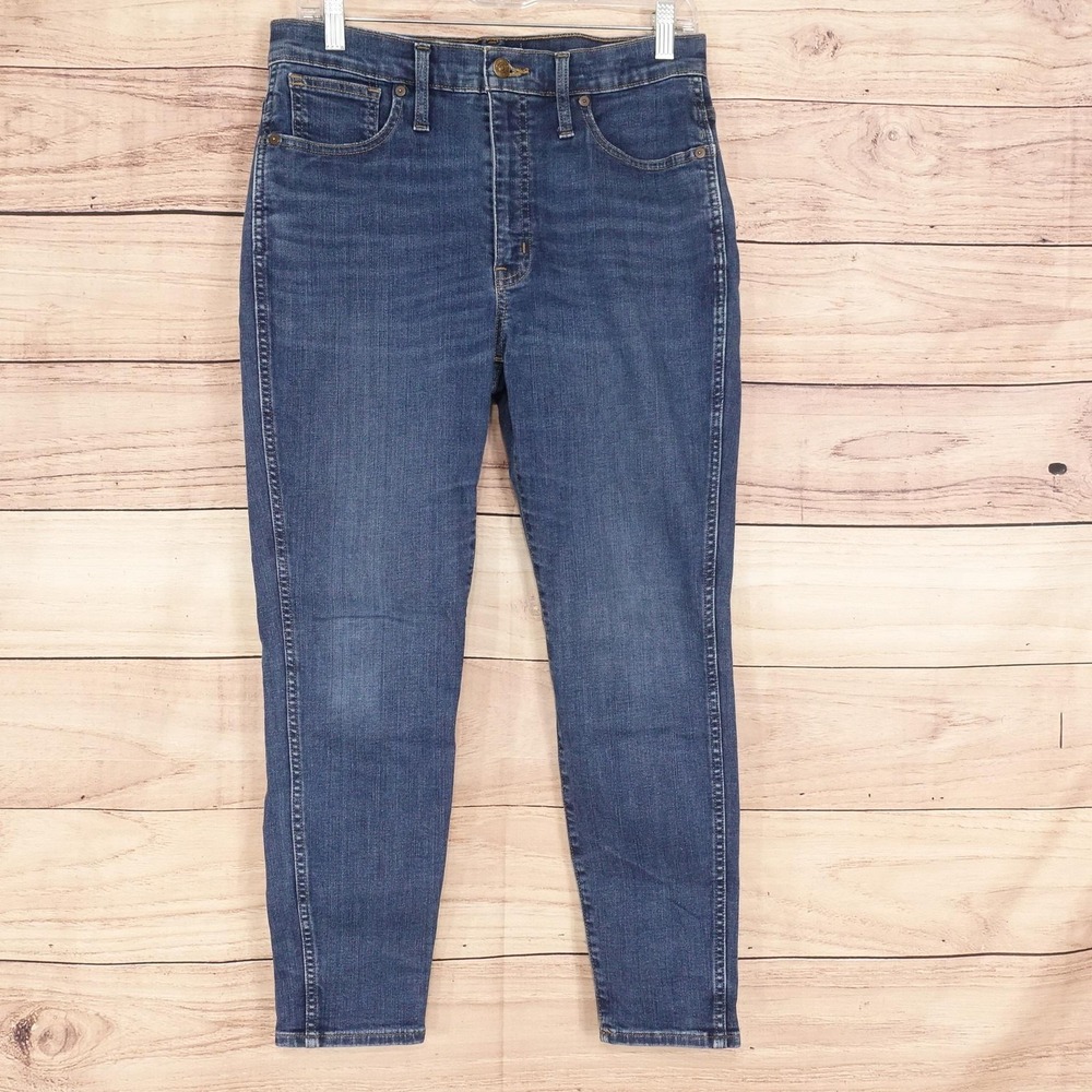 Madewell 10" High-Rise Skinny Jeans Womens 30P Blue Med Wash Stretch 30x25 Denim